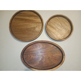 Juego De Tres Platos De Madera