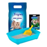 Traper Pack Mi Primer Arenero Para Gatitos Color Celeste