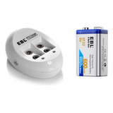 Combo Cargador 9v Usb + 1 X Bateria Li-ion 9v 600mah Ebl 