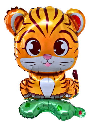 Globo Con Base Figura Tigre 40cm 3d 