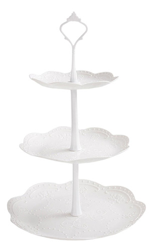 Bandeja De Frutas Secas, Torre 26cmx26cmx40cm Redondo Blanco