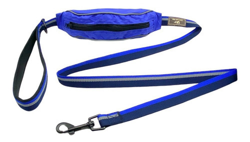 Correa De Paseo Para Perro De 1.5 M Con Bolsa Dispensadora Color Azul