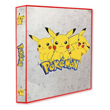 Álbum Pasta Fichário Pokemon Pikachu Capa Dura Reforçado