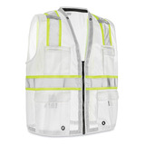 Chaleco De Seguridad De Colores - Blanco, L/xl - Uline