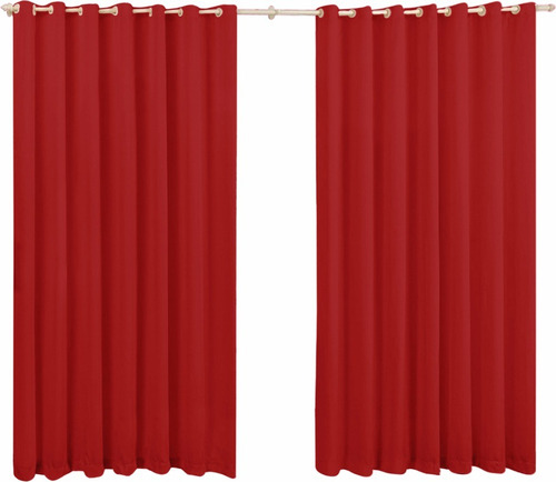 Cortina  Roma 3.00 X 2.50 Quarto E Sala Para Varão 2 Metros Cor Vermelho