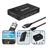 Chaveador Kvm Hdmi 4x1 4k 60hz Hdcp 2.2 18gbps Teclado Mouse