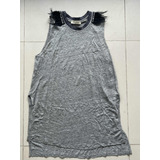 Remera Gris Larga De Jazmin Chebar Talle M