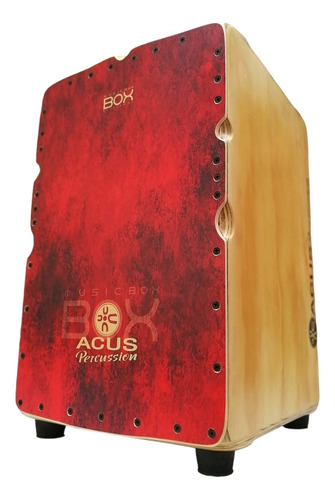 Cajón Peruano Flamenco Modelo  Smoke Red  Acus Percussion 