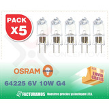 Pack 5 Focos Osram 64225 6v 10w G4  6 Volts 10 Watts