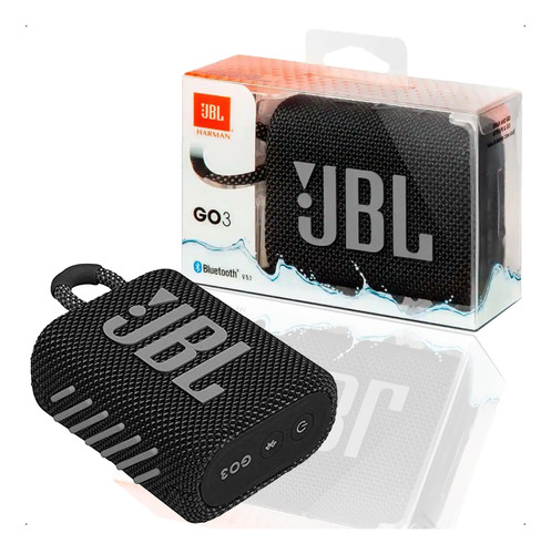 Alto-falante Jbl Go3 Portátil Com Bluetooth Waterproof Preto