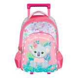 Mochila Carrito Koala 18 Pulgadas Con Luz Led Rosa - Footy