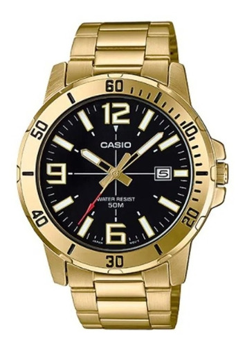 Reloj Hombre Casio Mtp-vd01g-1b Dorado Análogo / Lhua Store