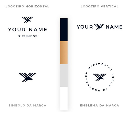 Logotipo Minimalista Premium Editável Em Psd - Águia 13