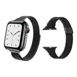 Malla Para Reloj Mirannis Magnetica Imantada P Apple 38 40mm Color Negro