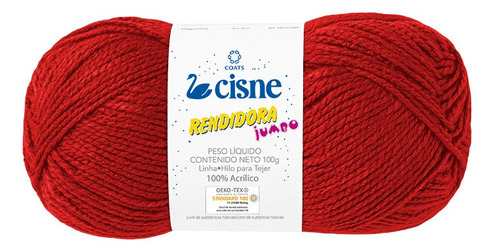 Lana Cisne Rendidora Jumbo X 5 Ovillos - 500gr Por Color Color Ladrillo 01906