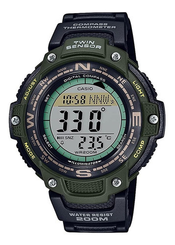 Reloj Casio Modelo Sgw-100 Caja Verde