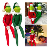 2 Piezas De Peluche Navideño Con Forma De Elfo Grinch A