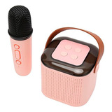 Mini Karaoke Portátil Bluetooth, Micrófono Con Altavoz Para Interior Y Exterior Color Rosa