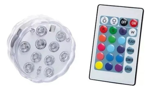 Luz Led Sumergible Rgb Acuario Pileta Con Control Decorativo