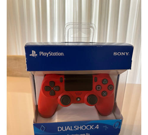 Controle Ps4 Dualshock 4 Original Vermelho Na Caixa Seminovo