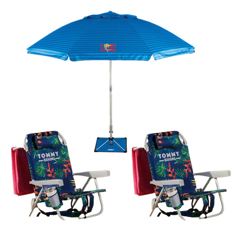 Set De 2 Sillas Y 1 Sombrilla Para Playa Tommy Bahama Msi