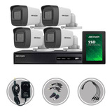 Kit Seguridad Hikvision Dvr 4ch + 4 Cámaras 2mp 1080p +disco