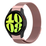 Pulseira Aço Fecho Magnético Para Galaxy Watch6 44mm Cor Rose