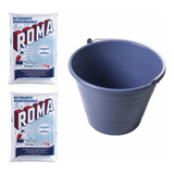 Detergente Para Ropa Roma 2 Kg Jabon Roma En Polvo + Cubeta