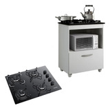 Kit Balcão Cooktop Itatiaia 1 Porta E Fogão Cooktop 4 Bocas