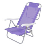 Cadeira De Praia Piscina Reclinável Sunny 6 Posições Bel Cor Lilás