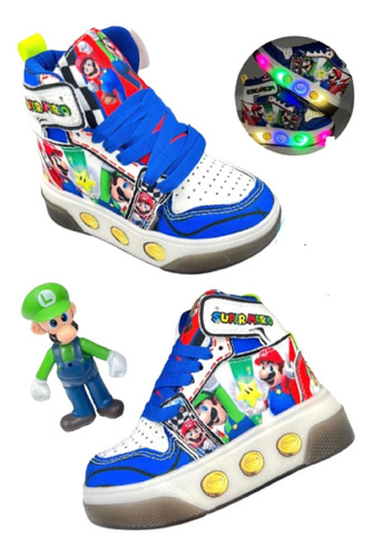 Calzado Zapatos Botas Deportivos Para Niños De Mario Bross
