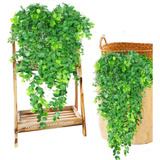 2 Plantas Hiedra Colgante Follaje Decorativo 76cm Filtro Uv 