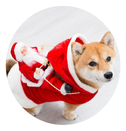 Disfraz Navidad Para Mascotas Traje Montar Santa Claus L