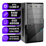 Computador Pc Cpu Intel I7 3º Geração, 8gb Ram, Ssd480gb
