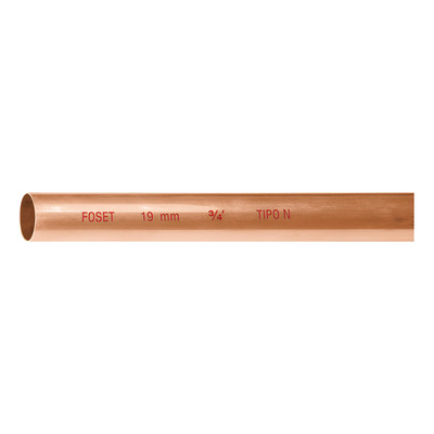2 Pzas Tubo De 3/4 De Cobre Tipo N, De 3m, 0.9kg, Foset