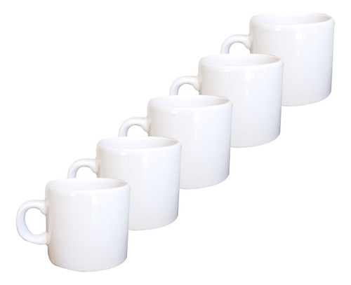 5 Pocillos Cafe Mug Taza Chica Asa Cerámica Expreso -