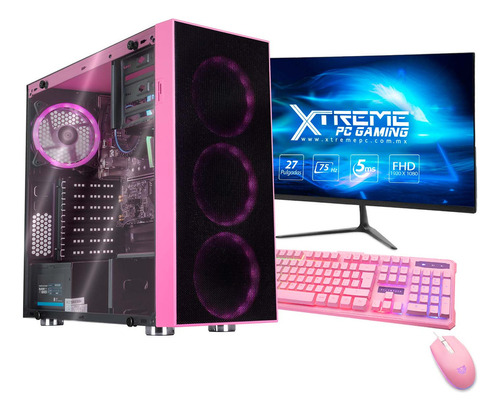 Xtreme Pc Gaming Computadora Intel Core I7 12700 16gb Ssd 1tb Monitor 27 Wifi Pink