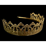 Corona Reina Rey Metal Dorado Ajustable Cotillón Fiestas 