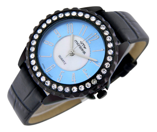 Reloj Montreal Mujer Ml350 Apliques De Strass