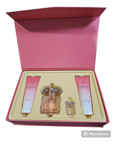 Kit Set Krystal Versace Mujer Perfume+crema+miniatura