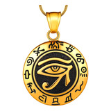 Collar Egipcio Dije Amulet Horus Ojo Gotico Acero Inoxidable