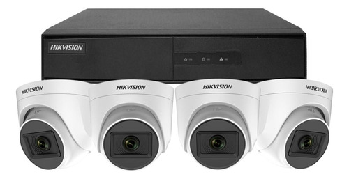 Kit Dvr Hikvision 4ch + 4 Camaras Interior Domo Plásticas