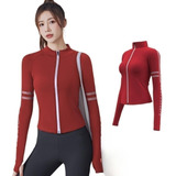 Chaqueta Fitness Yoga De Manga Larga Ajustada Para Mujer