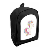 Mochila Negra Nena Jardin/ Preescolar Unicornio Ar1