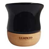 Mate La Merced Negro De Cerámica Y Madera Modelo Chaco 