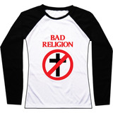 Buzo Dama Bad Religion Rock Raglan Bca Tienda Urbanoz