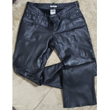 Pantalon De Piel Mujer Color Negro, Marca Harley  Talla 6 