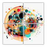 60x60cm Cuatro Canvas Calidos Espacio Colourful Abstract Art