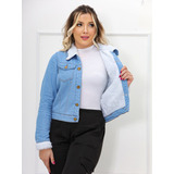 Jaqueta Feminina Jeans Lisa Forrada Peluciada