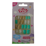 Unhas Autoadesivas Infantil Pink By Kiss Cor 5 Fbg03 C/24